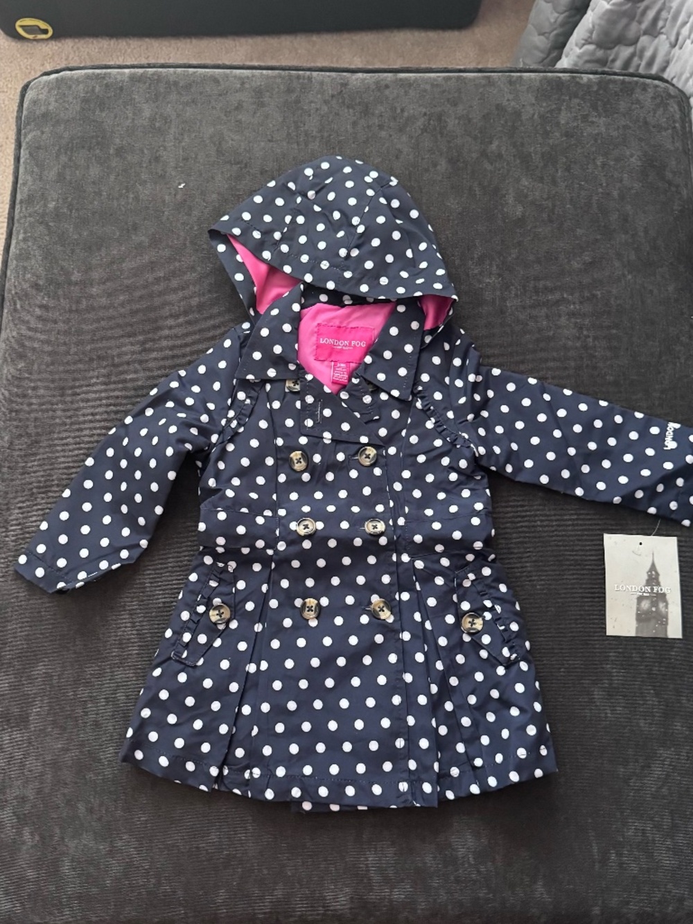 London Fog Polka Dot Rain Coat